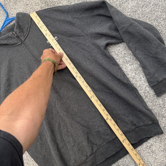 Reebok Pullover Mens XL Gray Quarter Zip Fleece Sweatshirt Athletic Training - Picture 2 of 11